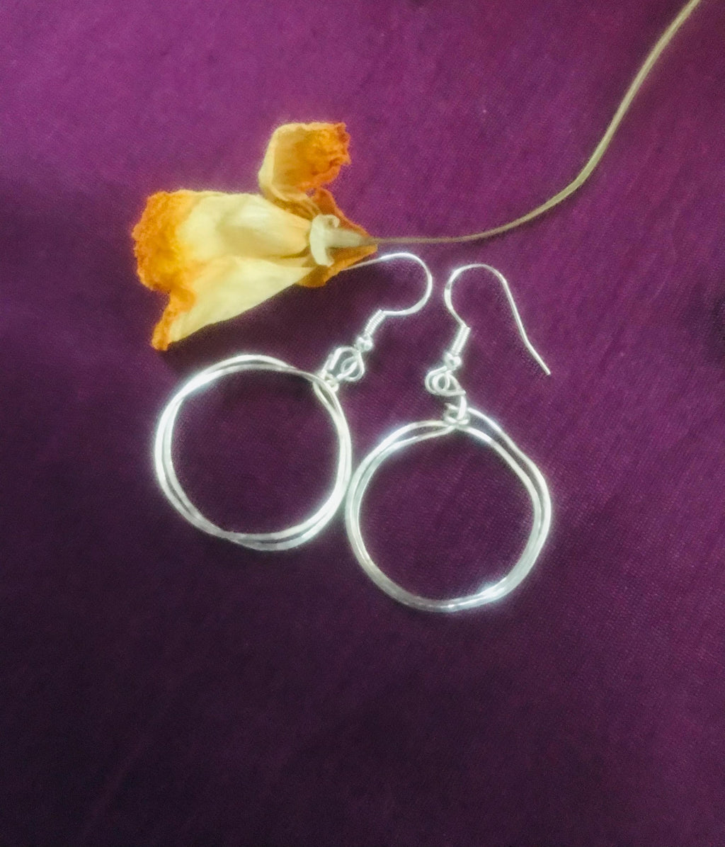 Sterling Silver Rustic Hoop Earrings