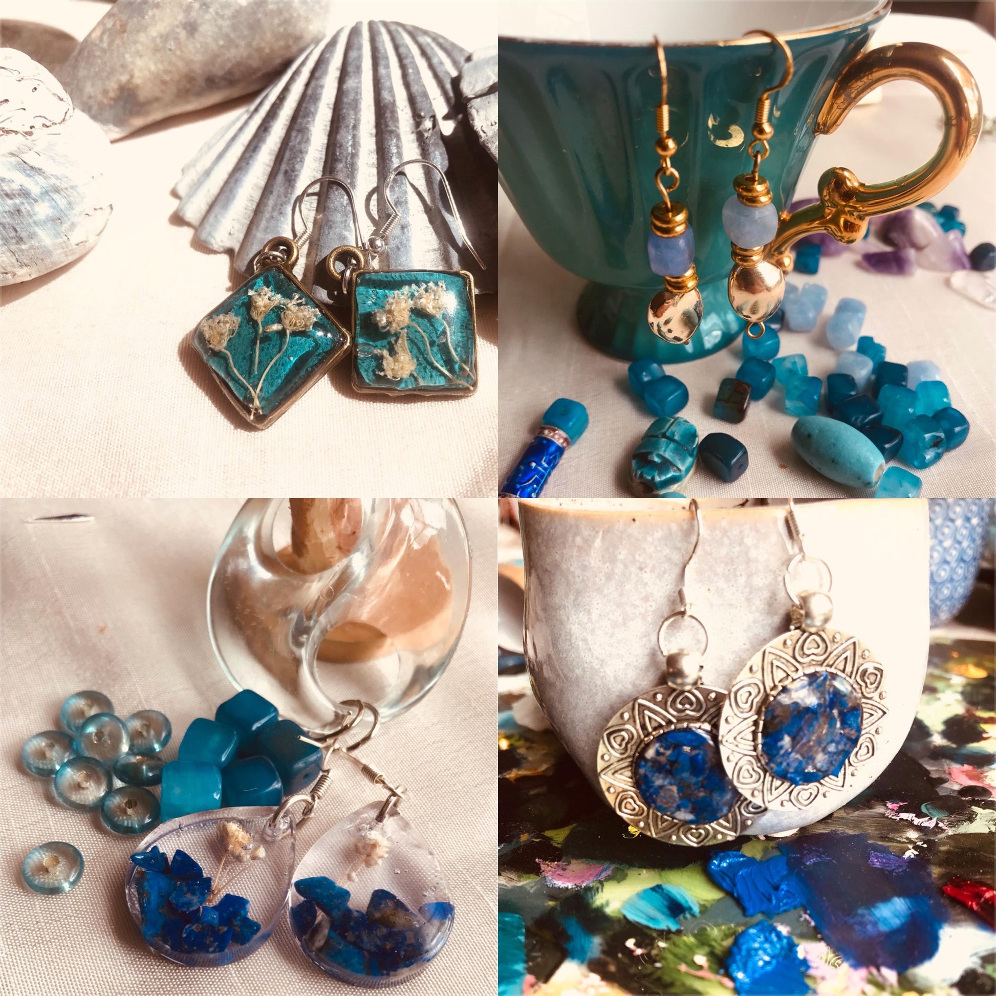 Lapis Lazuli Silver Disc Earrings