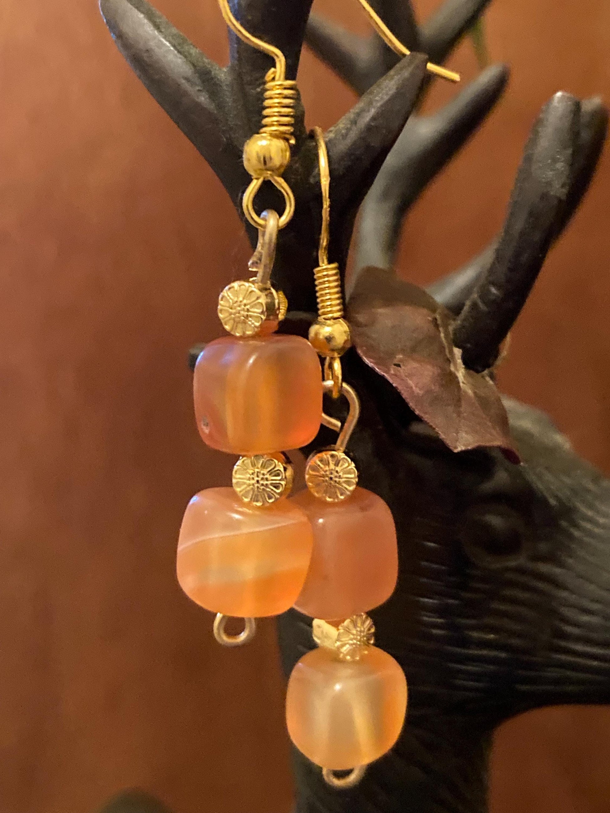 Ren Faire Peach Gold Earrings
