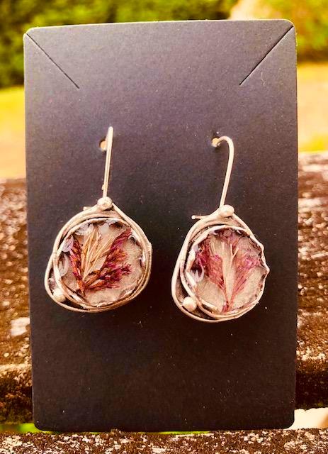 Silver Sea Garden Statement Earrings