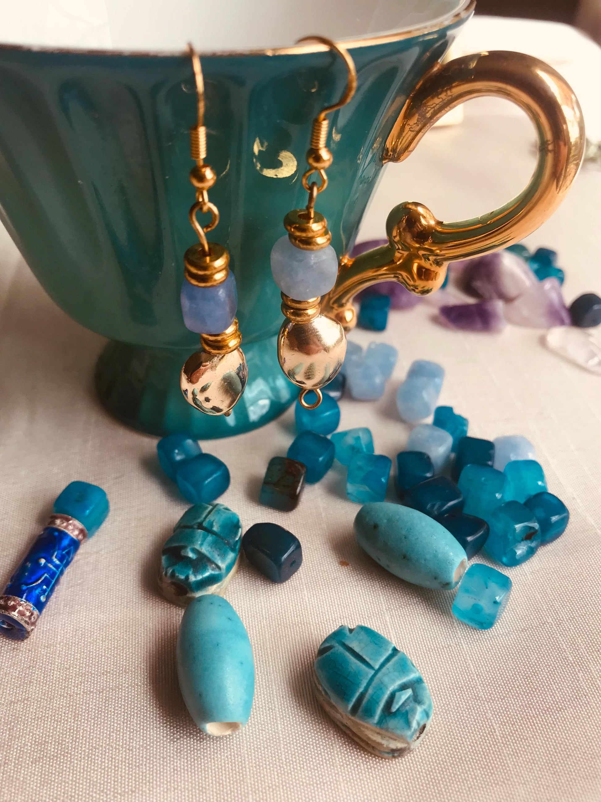 Cleopatra Blue Stone Earrings