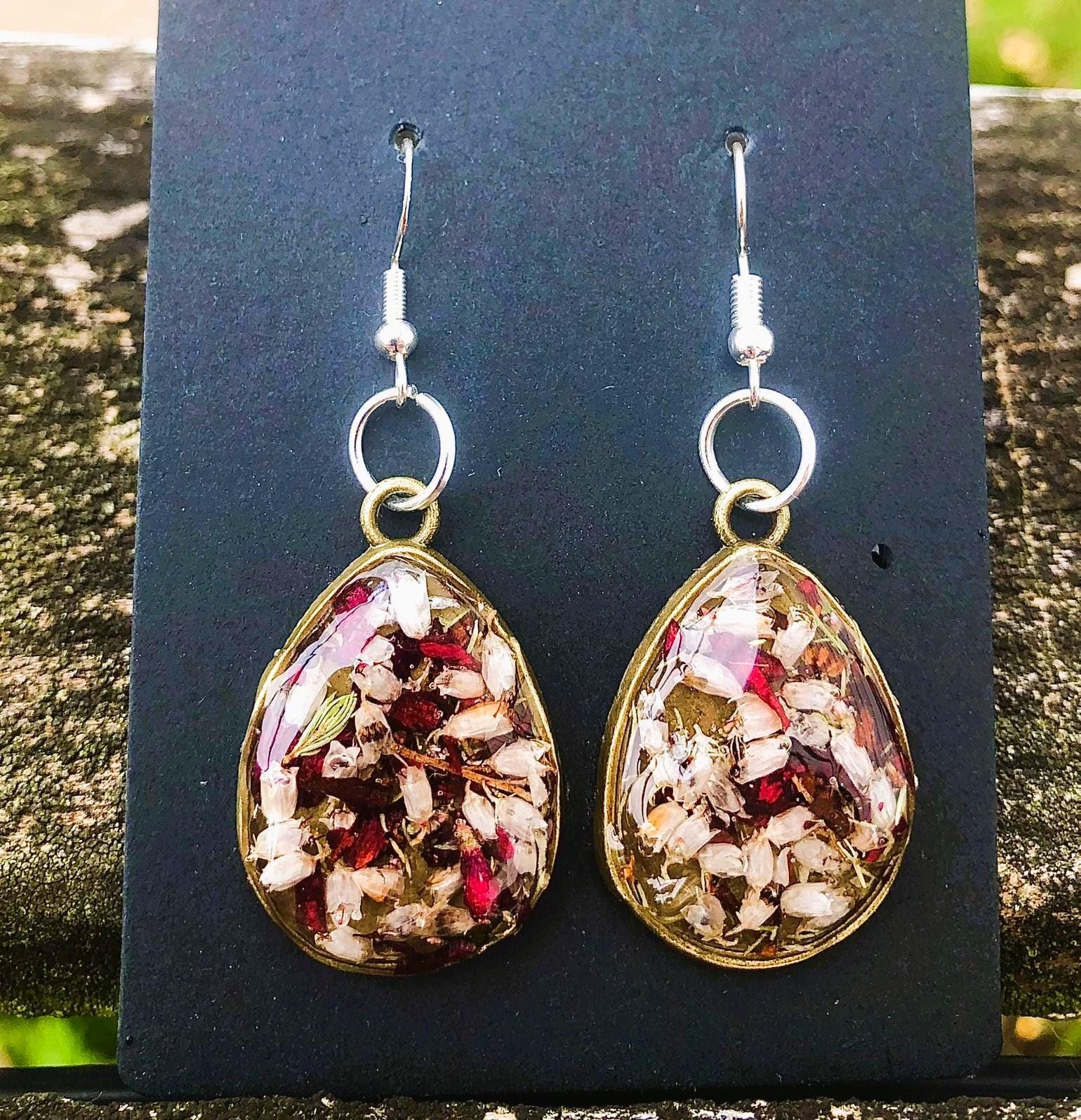 Tasmanian Heather and Rose Statement Earrings