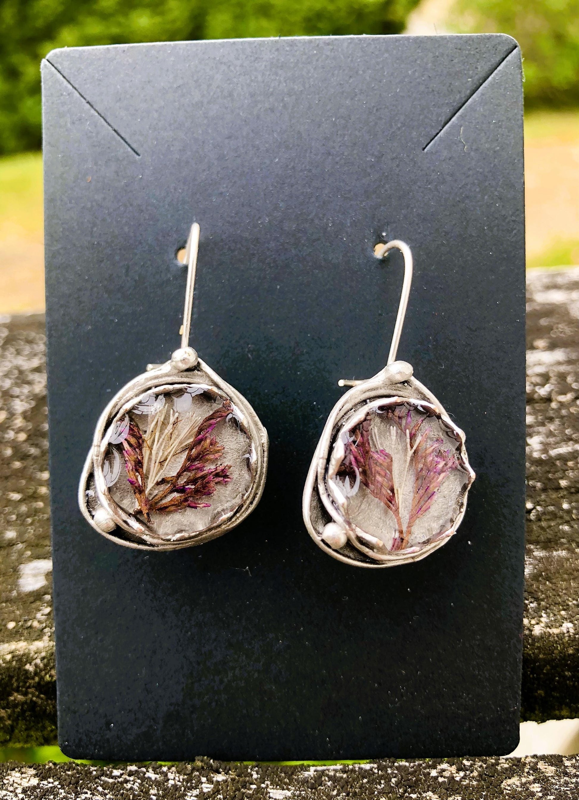 Silver Sea Garden Statement Earrings