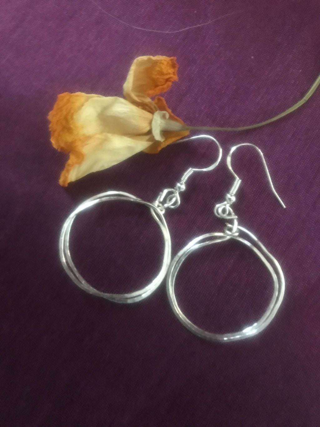 Sterling Silver Rustic Hoop Earrings