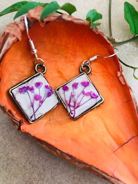 Tiny Flower Dangle Earrings