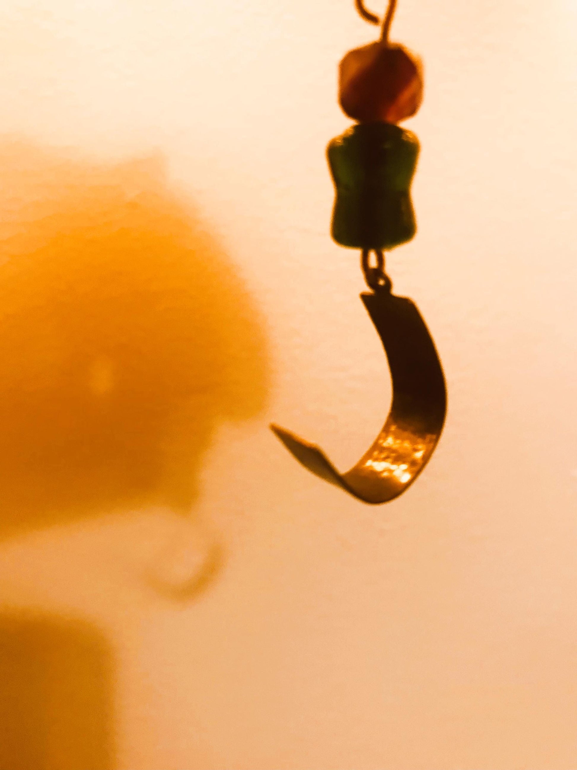 Hammered Copper Agate Boho Drop Earrings