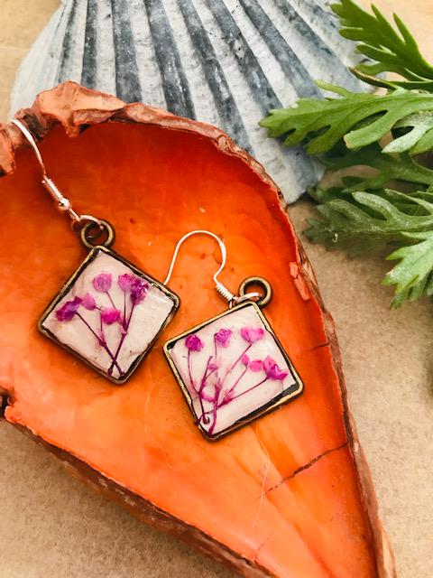 Tiny Flower Dangle Earrings